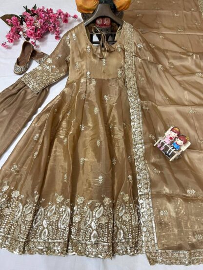 LC 1364 MUSTARD JIMMI CHU GOWN SET AT BEST PRICE IN SURAT - Image 2