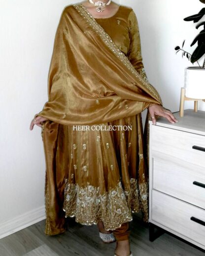 LC 1364 MUSTARD JIMMI CHU GOWN SET AT BEST PRICE IN SURAT