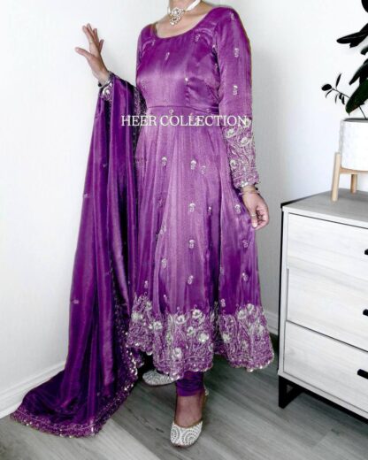 LC 1364 PURPLE JIMMI CHU GOWN SET WHOLESALE PRICE