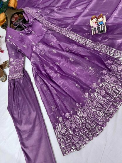 LC 1364 PURPLE JIMMI CHU GOWN SET WHOLESALE PRICE - Image 3