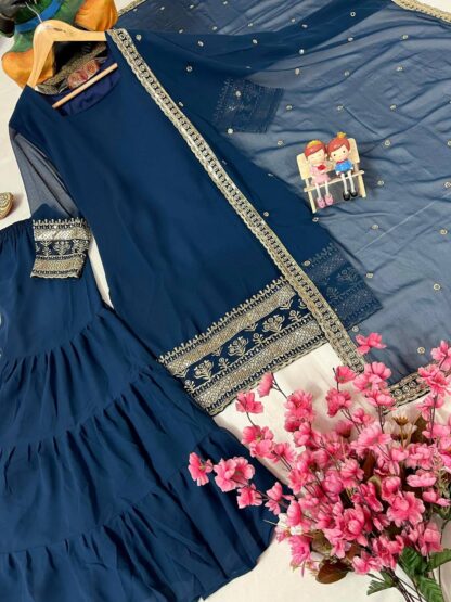 LC 1368 FLAIRED KURTI & SHARARA SET DEALER IN SURAT - Image 3