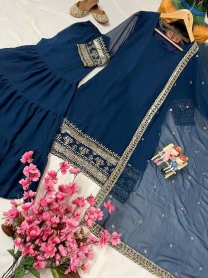 LC 1368 FLAIRED KURTI & SHARARA SET DEALER IN SURAT - Image 4