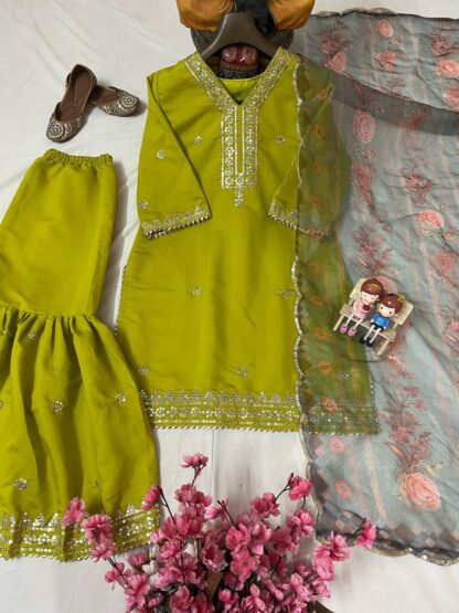 LC 1369 ROMAN SILK COTTON KURTI & SHARARA SET MANUFACTURER - Image 2