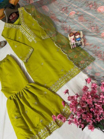 LC 1369 ROMAN SILK COTTON KURTI & SHARARA SET MANUFACTURER - Image 3
