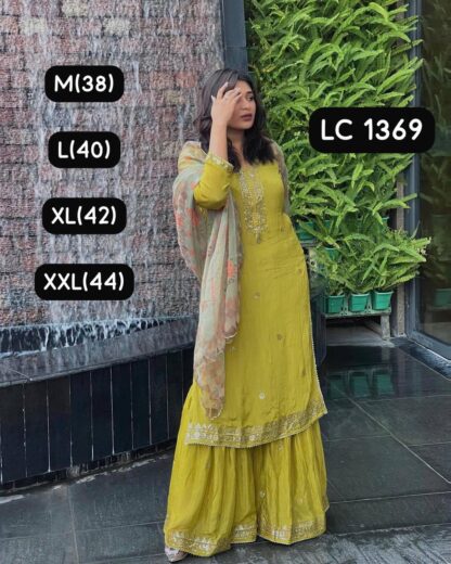 LC 1369 ROMAN SILK COTTON KURTI & SHARARA SET MANUFACTURER