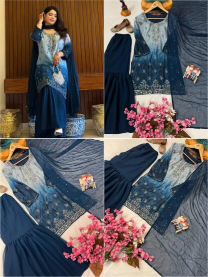 LC 1370 CHINON SILK KURTI & SHARARA SET ONLINE SHOPPING