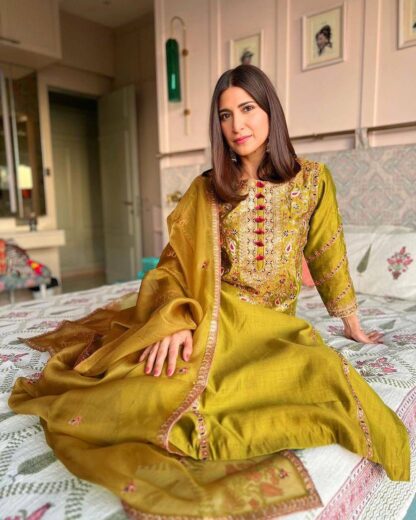 LC 1218 CHINNON SILK PLAZZO SET WHOLESALE IN SURAT