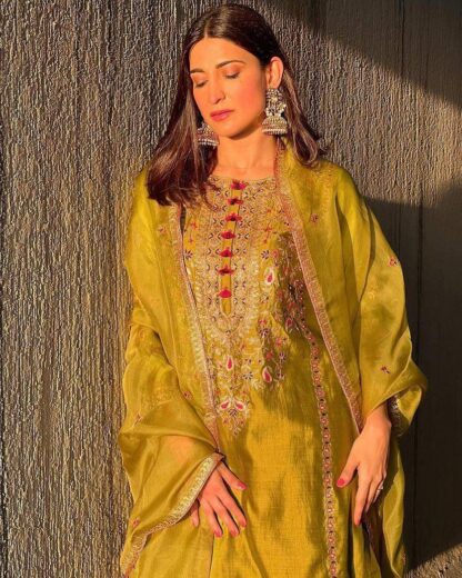 LC 1218 CHINNON SILK PLAZZO SET WHOLESALE IN SURAT