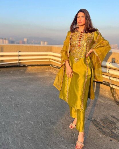 LC 1218 CHINNON SILK PLAZZO SET WHOLESALE IN SURAT - Image 7