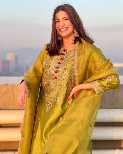 LC 1218 CHINNON SILK PLAZZO SET WHOLESALE IN SURAT - Image 4