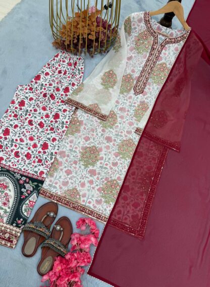 PD1109 GEORGETTE READYMADE TOP PLAZZO & DUPATTA ONLINE SUPPLIER PD1109 GEORGETTE READYMADE, SALWAR KAMEEZ WHOLESALER  PD, READYMADE, Single, Suits