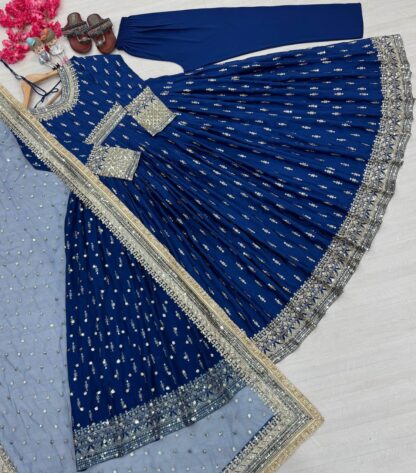 PD1111 PARTY WEAR CHINON SILK GOWN SET WITH PRICE PD1111, SALWAR KAMEEZ WHOLESALER  CO ORD SET, PD, PLAZZO, Single, Suits