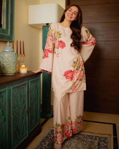 PD1115 CREAM CREPE PLAZZO CO ORD SET AT BEST PRICE PD1115 CREAM, SALWAR KAMEEZ WHOLESALER  CO ORD SET, PD, PLAZZO, Single, Suits