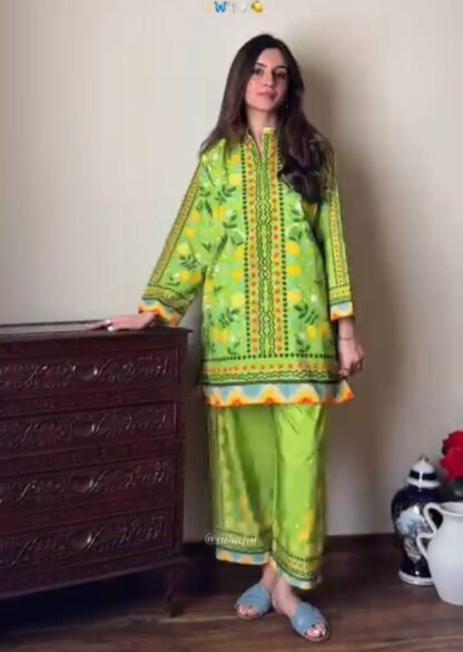 PD1115 LEMON GREEN CREPE PLAZZO CO ORD SET WHOLESALE PD1115 LEMON GREEN, SALWAR KAMEEZ WHOLESALER  CO ORD SET, PD, PLAZZO, Single, Suits
