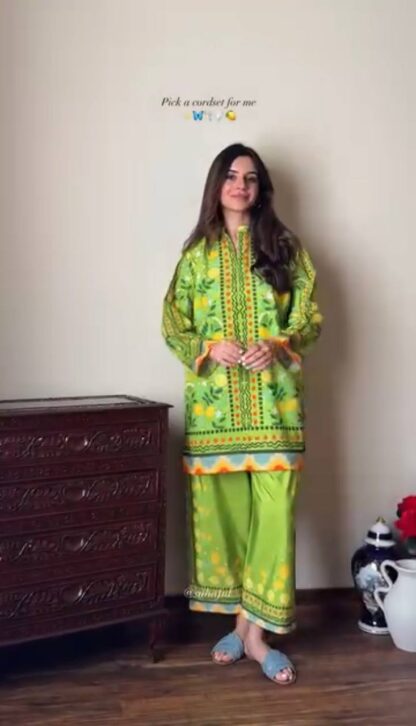 PD1115 LEMON GREEN CREPE PLAZZO CO ORD SET WHOLESALE PD1115 LEMON GREEN, SALWAR KAMEEZ WHOLESALER  CO ORD SET, PD, PLAZZO, Single, Suits