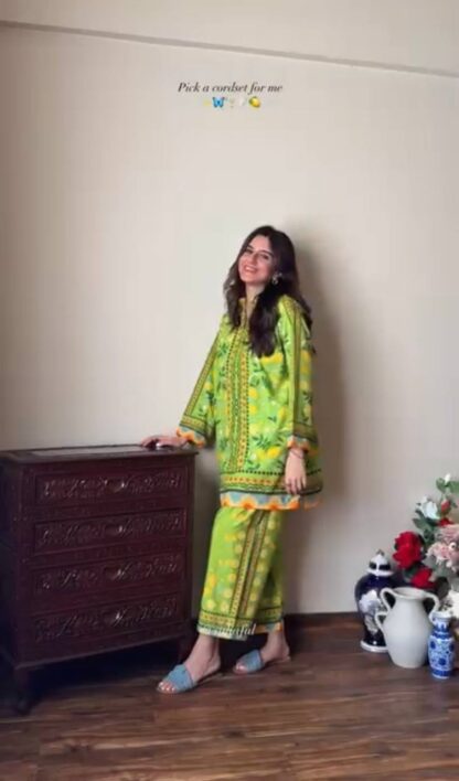PD1115 LEMON GREEN CREPE PLAZZO CO ORD SET WHOLESALE PD1115 LEMON GREEN, SALWAR KAMEEZ WHOLESALER  CO ORD SET, PD, PLAZZO, Single, Suits