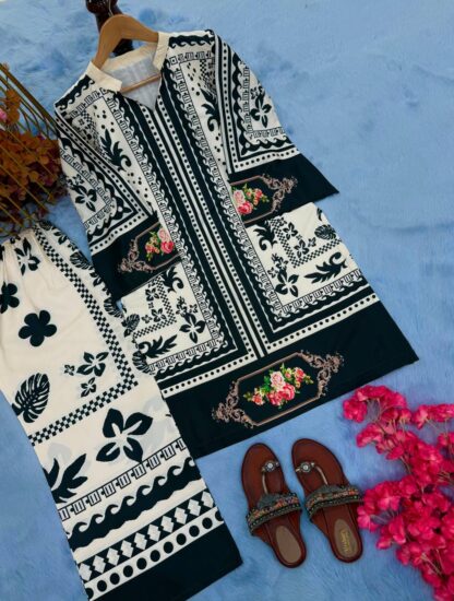 PD1116 DESIGNER PARTY WEAR CREPE PLAZZO CO ORD SET PD1116, SALWAR KAMEEZ WHOLESALER  PD, PLAZZO, Single, Suits
