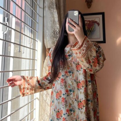 PD1117 PURE NATURAL CREPE PRINTED & EMBROIDERED CO ORD SET PD1117, SALWAR KAMEEZ WHOLESALER  PD, PLAZZO, Single, Suits