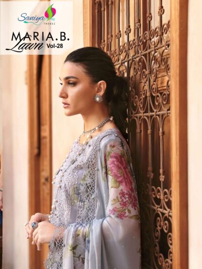 SANIYA TRENDZ 28002 MARIA B LAWN VOL-28 PAKISTANI SUITS FOR WOMEN BEST QUALITY PAKISTANI SUITS, DESIGNER SUITS WHOLESALER, ONLINE SHOPPING SUITS, SALWAR KAMEEZ WHOLESALER, SANIYA TRENDZ 28002 MARIA B LAWN VOL-28  Pakistani Suits, SANIYA TRENDZ, Suits