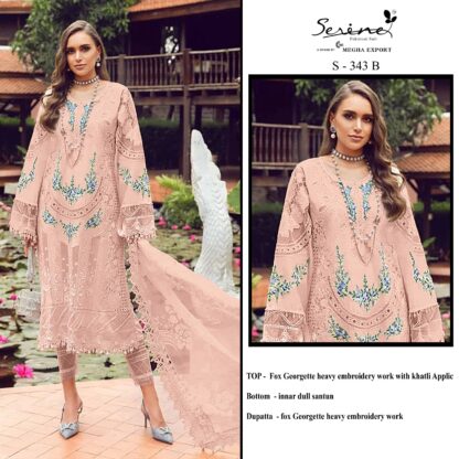 SERINE S 343 B GEORGETTE PAKISTANI SUITS ONLINE SHOPPING SALWAR KAMEEZ WHOLESALER, SERINE S 343 B GEORGETTE  Single, Suits, ZIAAZ DESIGNS