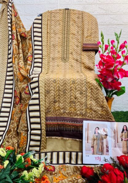 TAJ CREATION 594 COTTON PRINTED PAKISTANI SUITS IN SINGLE PIECE DESIGNER SUITS AT WHOLESALE PRICE, DESIGNER SUITS WHOLESALER, SALWAR KAMEEZ MANUFACTURER, SALWAR KAMEEZ WHOLESALER, TAJ CREATION 594 COTTON PRINTED  FEPIC ROSEMEEN, Salwar Kameez, Single, Suits, TAJ CREATION
