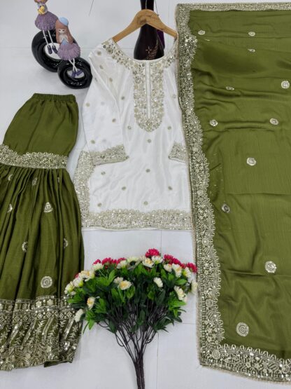 KARMA FASHION KF 1667 GREEN PARTY WEAR EID SPACIAL SHARARA SET