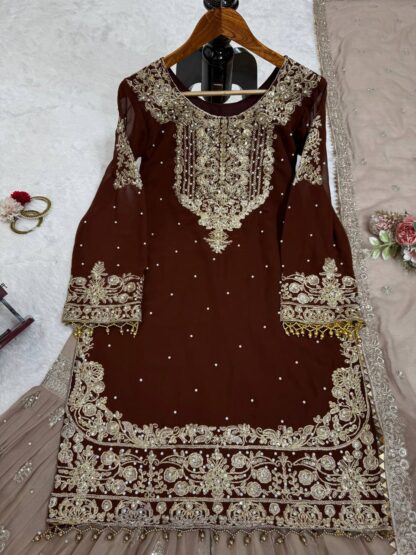 YD 016 COFFIE GEORGETTE NEW SALWAR SUITS FOR WOMEN - Image 2