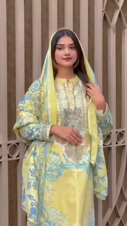YD 025 MASLIN COTTON READYMADE KURTI SET ONLINE (2)