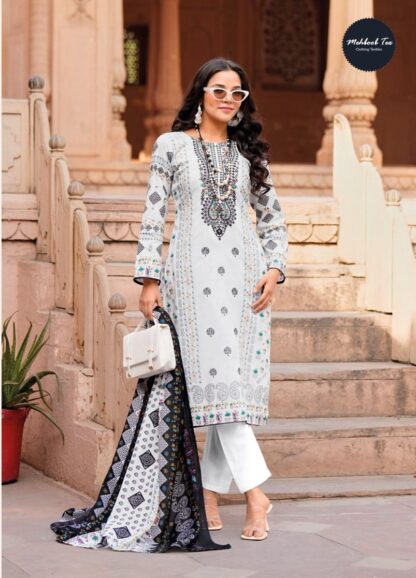 MEHBBOB TEX 1506 SAHNAZ BLACK & WHOTE COLLECTION PAKISTANI SUITS KURTIS WHOLESALER, MEHBBOB TEX 1506 SAHNAZ BLACK & WHOTE COLLECTION  MEHBOOB TEX, Single, Suits