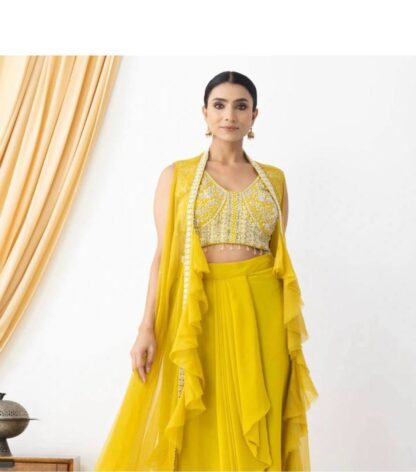 BE 332 YELLOW WESTERN OUTFIT FOR TRENDY WEDDING SEASON BE 332 YELLOW, BEST QUALITY PAKISTANI SUITS, ONLINE SHOPPING SUITS, PAKISTANI SALWAR KAMEEZ, PAKISTANI SUITS AT MANUFACTURER PRICE, PAKISTANI SUITS BEST PRICE, PAKISTANI SUITS IN SURAT, PAKISTANI SUITS ONLINE SHOPPING  BE, READYMADE, Single, Suits, THE LIBAS COLLECTION