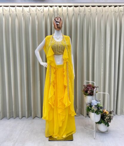 BE 332 YELLOW WESTERN OUTFIT FOR TRENDY WEDDING SEASON BE 332 YELLOW, BEST QUALITY PAKISTANI SUITS, ONLINE SHOPPING SUITS, PAKISTANI SALWAR KAMEEZ, PAKISTANI SUITS AT MANUFACTURER PRICE, PAKISTANI SUITS BEST PRICE, PAKISTANI SUITS IN SURAT, PAKISTANI SUITS ONLINE SHOPPING  BE, READYMADE, Single, Suits, THE LIBAS COLLECTION