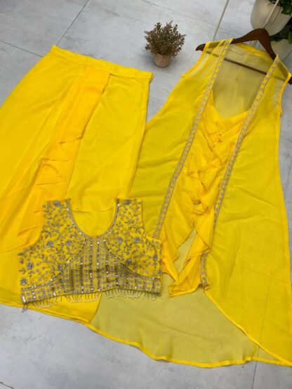 BE 332 YELLOW WESTERN OUTFIT FOR TRENDY WEDDING SEASON BE 332 YELLOW, BEST QUALITY PAKISTANI SUITS, ONLINE SHOPPING SUITS, PAKISTANI SALWAR KAMEEZ, PAKISTANI SUITS AT MANUFACTURER PRICE, PAKISTANI SUITS BEST PRICE, PAKISTANI SUITS IN SURAT, PAKISTANI SUITS ONLINE SHOPPING  BE, READYMADE, Single, Suits, THE LIBAS COLLECTION