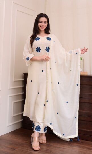 BE 382 ROMAN SILK TOP AND PANT WITH DUPATTA SETBE 382 ROMAN SILK TOP AND PANT WITH DUPATTA SET