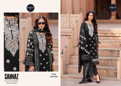 MEHBBOB TEX 1505 SAHNAZ BLACK & WHOTE COLLECTION PAKISTANI SUITS KURTIS WHOLESALER, MEHBBOB TEX 1505 SAHNAZ BLACK & WHOTE COLLECTION  MEHBOOB TEX, Single, Suits