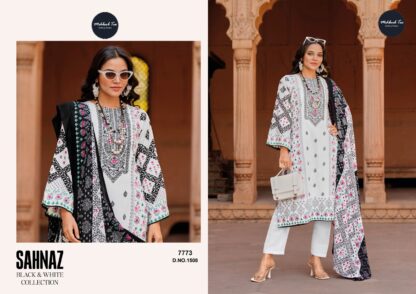 MEHBBOB TEX 1508 SAHNAZ BLACK & WHOTE COLLECTION PAKISTANI SUITS KURTIS WHOLESALER, MEHBBOB TEX 1505 SAHNAZ BLACK & WHOTE COLLECTION  MEHBOOB TEX, Single, Suits