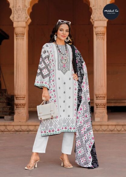 MEHBBOB TEX 1508 SAHNAZ BLACK & WHOTE COLLECTION PAKISTANI SUITS KURTIS WHOLESALER, MEHBBOB TEX 1505 SAHNAZ BLACK & WHOTE COLLECTION  MEHBOOB TEX, Single, Suits