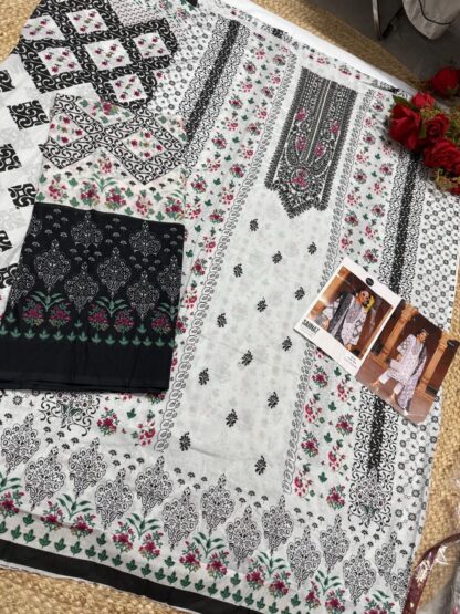 MEHBBOB TEX 1508 SAHNAZ BLACK & WHOTE COLLECTION PAKISTANI SUITS KURTIS WHOLESALER, MEHBBOB TEX 1505 SAHNAZ BLACK & WHOTE COLLECTION  MEHBOOB TEX, Single, Suits
