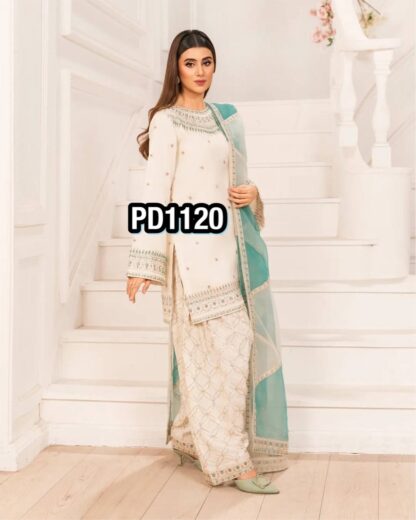 PD1120 CREPE TOP & FARSHI PLAZZO WITH DUPATTA SET ONLINE BEST QUALITY PAKISTANI SUITS, ONLINE SHOPPING SUITS, PAKISTANI SALWAR KAMEEZ, PAKISTANI SUITS AT MANUFACTURER PRICE, PAKISTANI SUITS BEST PRICE, PAKISTANI SUITS IN SURAT, PAKISTANI SUITS ONLINE SHOPPING, PD1120 CREPE TOP & FARSHI PLAZZO  PD, PLAZZO, READYMADE, Single, Suits, THE LIBAS COLLECTION