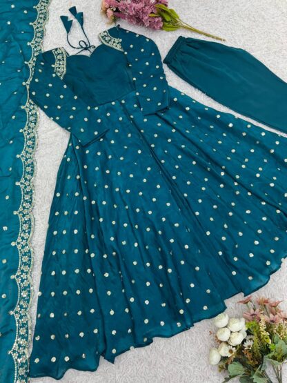 SSR 516 PEOCOCK BLUE BUY LADIES GOWN WHOLESALE PRICE BEST QUALITY PAKISTANI SUITS, PAKISTANI KURTI AT BEST PRICE, PAKISTANI KURTI SUPPLIER, PAKISTANI SALWAR KAMEEZ, PAKISTANI SUITS MANUFACTURER IN SURAT, PAKISTANI SUITS ONLINE SHOPPING IN INDIA, PAKISTANI SUITS SINGLE, SALWAR KAMEEZ WHOLESALE, SSR 5003 DESIGNER SALWAR KAMEEZ MANUFACTURER IN SURAT, SSR 516 PEOCOCK BLUE, WHOLESALE SUITS COLLECTION  Gown, Salwar Kameez, Single, SSR, Suits