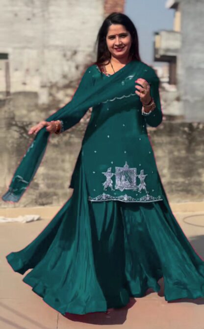 THE LIBAS COLLECTION 5874 PEACOCK BLUE CREP SILK LEHENGA WITH PRICE BEST QUALITY PAKISTANI SUITS, ONLINE SHOPPING SUITS, PAKISTANI SALWAR KAMEEZ, PAKISTANI SUITS AT MANUFACTURER PRICE, PAKISTANI SUITS BEST PRICE, PAKISTANI SUITS IN SURAT, PAKISTANI SUITS ONLINE SHOPPING, THE LIBAS COLLECTION 5874 PEACOCK BLUE CREP SILK  READYMADE, RTC, Single, Suits, THE LIBAS COLLECTION