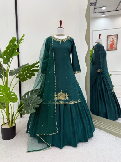 THE LIBAS COLLECTION 5874 PEACOCK BLUE CREP SILK LEHENGA WITH PRICE BEST QUALITY PAKISTANI SUITS, ONLINE SHOPPING SUITS, PAKISTANI SALWAR KAMEEZ, PAKISTANI SUITS AT MANUFACTURER PRICE, PAKISTANI SUITS BEST PRICE, PAKISTANI SUITS IN SURAT, PAKISTANI SUITS ONLINE SHOPPING, THE LIBAS COLLECTION 5874 PEACOCK BLUE CREP SILK  READYMADE, RTC, Single, Suits, THE LIBAS COLLECTION