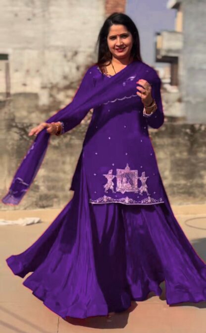 THE LIBAS COLLECTION 5874 PURPLE CREP SILK LEHENGA ONLINE BEST QUALITY PAKISTANI SUITS, ONLINE SHOPPING SUITS, PAKISTANI SALWAR KAMEEZ, PAKISTANI SUITS AT MANUFACTURER PRICE, PAKISTANI SUITS BEST PRICE, PAKISTANI SUITS IN SURAT, PAKISTANI SUITS ONLINE SHOPPING, THE LIBAS COLLECTION 5874 PURPLE CREP SILK  READYMADE, RTC, Single, Suits, THE LIBAS COLLECTION