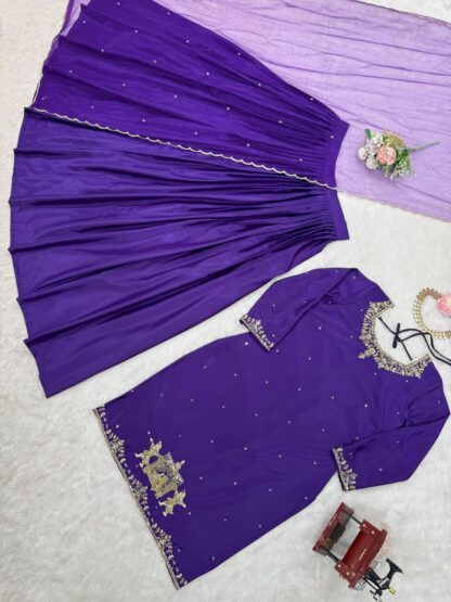 THE LIBAS COLLECTION 5874 PURPLE CREP SILK LEHENGA ONLINE BEST QUALITY PAKISTANI SUITS, ONLINE SHOPPING SUITS, PAKISTANI SALWAR KAMEEZ, PAKISTANI SUITS AT MANUFACTURER PRICE, PAKISTANI SUITS BEST PRICE, PAKISTANI SUITS IN SURAT, PAKISTANI SUITS ONLINE SHOPPING, THE LIBAS COLLECTION 5874 PURPLE CREP SILK  READYMADE, RTC, Single, Suits, THE LIBAS COLLECTION