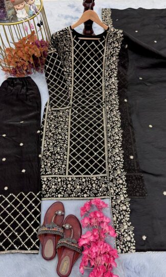 PD 1088 BLACK PAKISTANI SUITS WHOLESALERPD 1088 BLACK PAKISTANI SUITS WHOLESALER