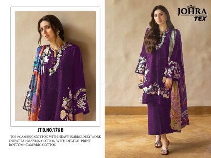 JOHRA TEX JT 176 B DESIGNER PAKISTANI SUITS WITH PRICE JOHRA TEX JT 176 B, PAKISTANI SUITS AT BEST PRICE, SINGLE AT WHOLESALE PRICE  JOHRA TEX, Pakistani Suits, PAKISTANI SUITS BRAND, PAKISTANI SUITS DESIGN, PAKISTANI SUITS FOR WOMEN, PAKISTANI SUITS IN INDIA, PAKISTANI SUITS ONLINE, PAKISTANI SUITS ONLINE INDIA, PAKISTANI SUITS SURAT, PAKISTANI WHOLESALE CLOTHES SUPPLIER, Salwar Kameez, Single, Suits, THE LIBAS COLLECTION