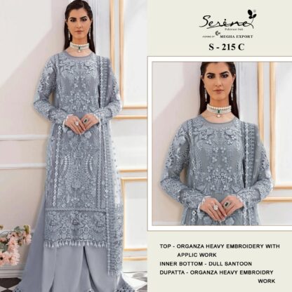 SERINE S 215 C PARTY WEAR PAKISTANI SUITS ONLINE PAKISTANI SUITS IN SINGLE, PAKISTANI SUITS LATEST COLLECTION, PAKISTANI SUITS MANFUACTURER, PAKISTANI SUITS WHOLESALER, SALWAR KAMEEZ WHOLESALER, SERINE S 215 C  Pakistani Suits, PAKISTANI SUITS BRAND, PAKISTANI SUITS DESIGN, PAKISTANI SUITS FOR WOMEN, PAKISTANI SUITS IN INDIA, PAKISTANI SUITS ONLINE, PAKISTANI SUITS ONLINE INDIA, PAKISTANI SUITS SURAT, PAKISTANI WHOLESALE CLOTHES SUPPLIER, SERINE, Single, Suits