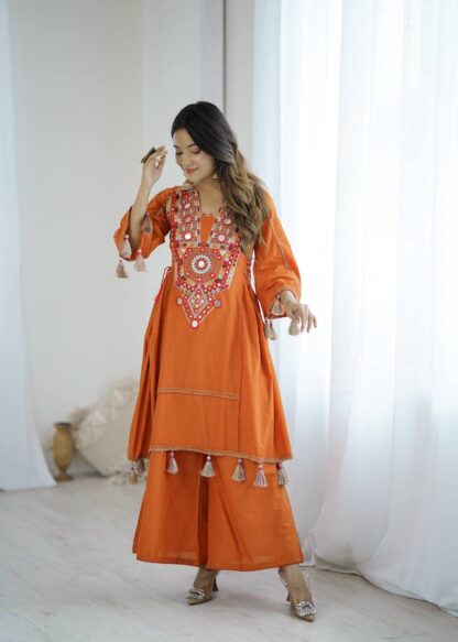 SRK 5286 ORANGE RAKHI SPECIAL PLAZZO SET WHOLESALE ONLINE BEST QUALITY PAKISTANI SUITS, ONLINE SHOPPING SUITS, PAKISTANI SUITS AT MANUFACTURER PRICE, PAKISTANI SUITS LATEST COLLECTION, PAKISTANI SUITS WHOLESALE, PAKISTANI SUITS WHOLESALE DELHI, SRK 5286 ORANGE  INDIAN PLAZZO SUITS SET, NEW PLAZZO SET IN INDIA, Pakistani Suits, PLAZZO SUITS DESIGN FOR GIRL, PLAZZO SUITS PARTY WEAR, PLAZZO SUITS PARTY WEAR WITH DUPATTA, READYMADE, Salwar Kameez, Single, SRK, Suits, TOP PLAZZO SET WITH DUPATTA