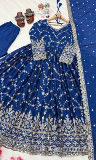PD 1097 BLUE ANARKALI GOWN ONLINEPD 1097 BLUE ANARKALI GOWN ONLINE