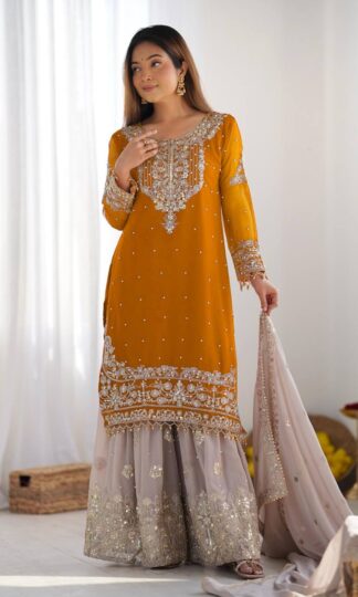 SR 1676 GOLDEN YELLOW TOP WITH PLAAZO ONLINE SHOPPINGSR 1676 GOLDEN YELLOW TOP WITH PLAAZO ONLINE SHOPPING