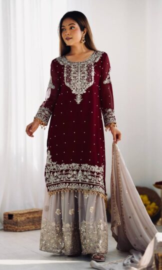 SR 1676 MAROON TOP WITH PLAZZO WHOLESALESR 1676 MAROON TOP WITH PLAZZO WHOLESALE